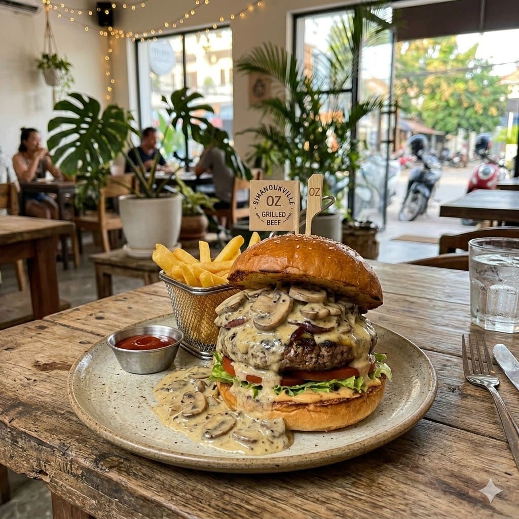 Double Cheese Hamberg dari Simetri Home Coffee Roasters
